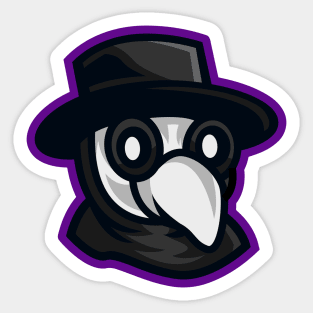 Cute Plague Doctor mascot logo Sticker